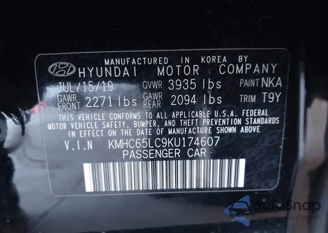 2019 Hyundai Ioniq Hybrid Blue z USA, uszkodzony, nr VIN KMHC65LC9KU174607